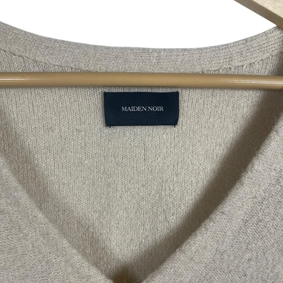 Maiden Noir Men’s Oversized Pilled V-Neck Cardigan in Tan Size 1 (S) - Picture 3 of 8